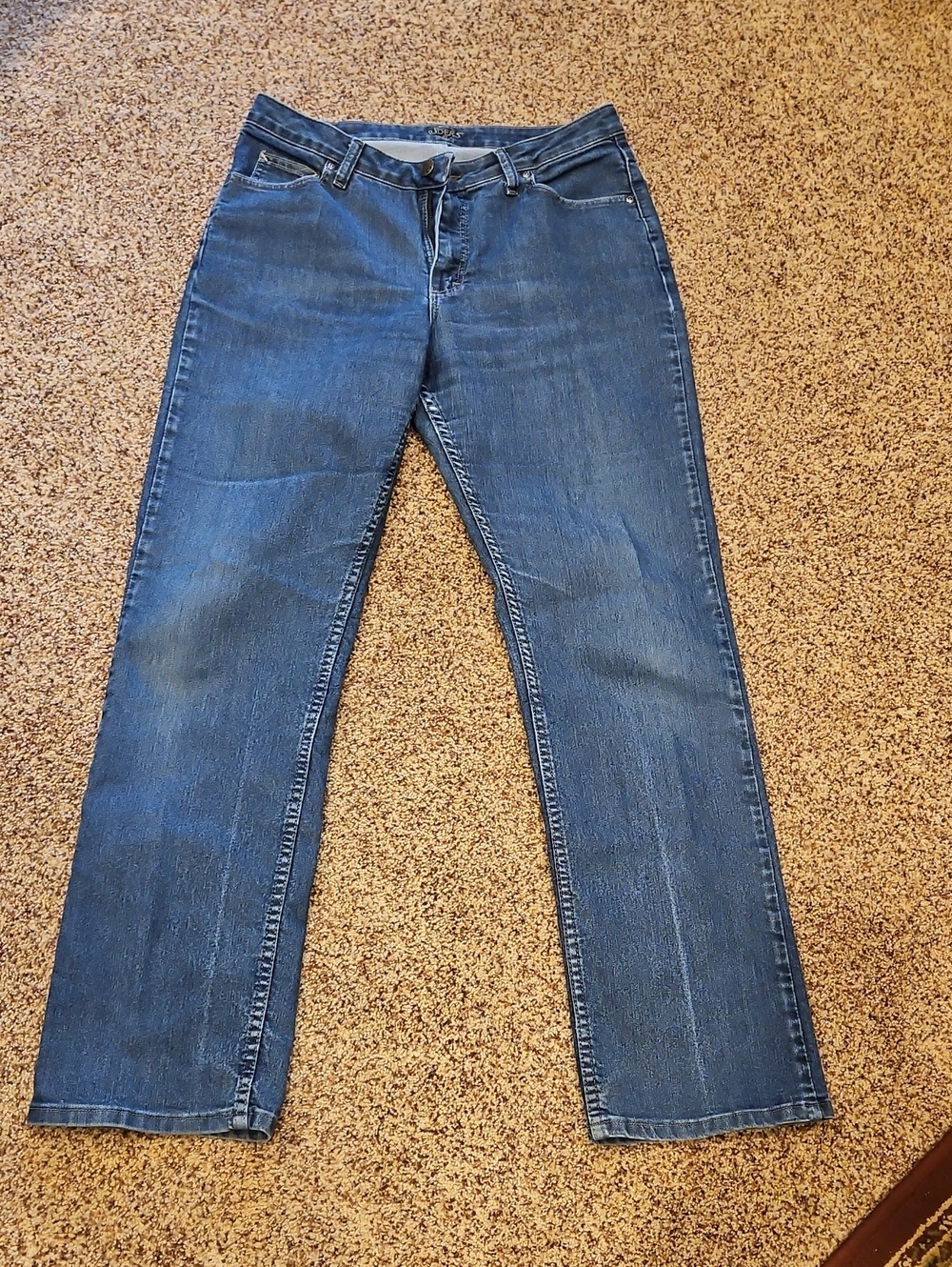 Lee Women's Medium Blue Straight-Leg Jeans Size 12 Long
